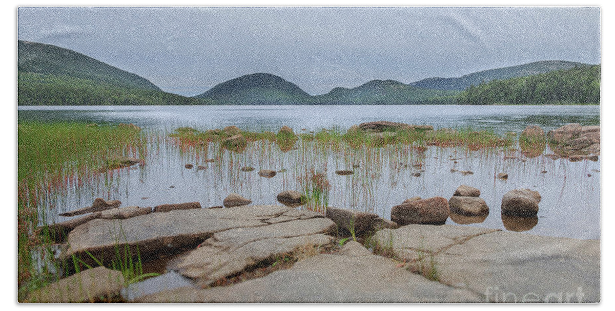 #elizabethdow Beach Towel featuring the photograph Eagle Lake Acadia National Park by Elizabeth Dow