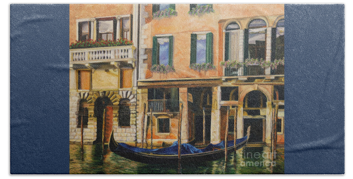 Venice Painting Beach Towel featuring the painting Early Morning in Venice by Charlotte Blanchard