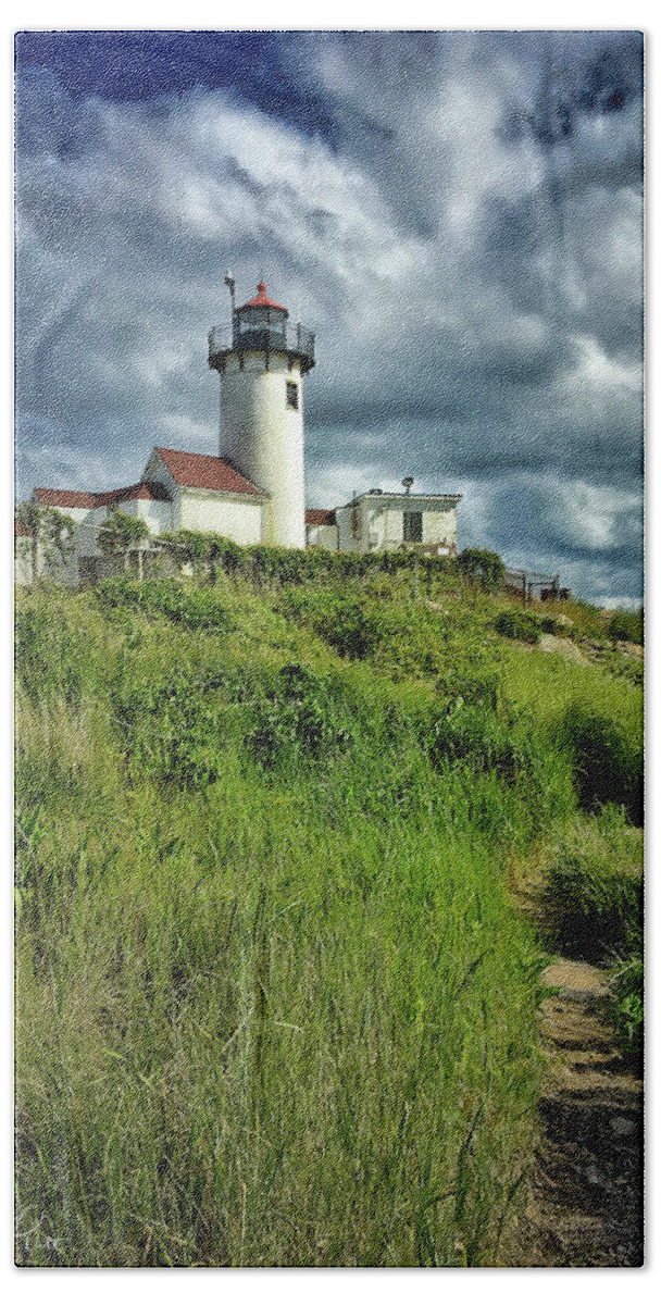 Lighthouse Beach Sheet featuring the photograph East Point Lighthouse by Andrea Platt
