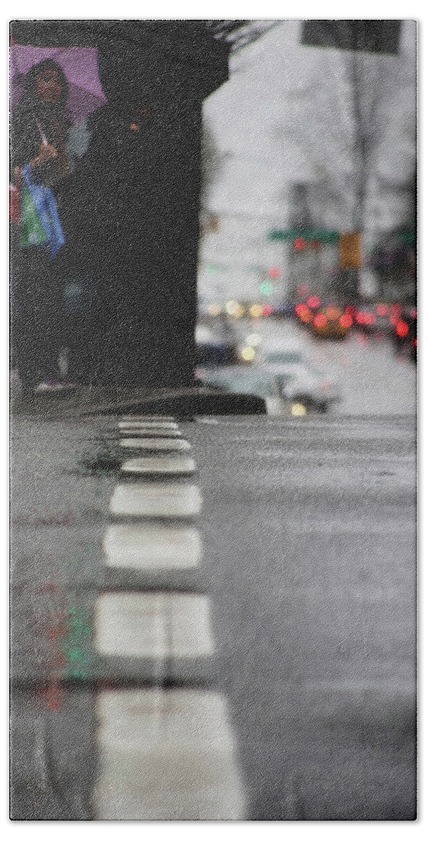 Street Photography Beach Towel featuring the photograph Echoes in the rain drops by J C