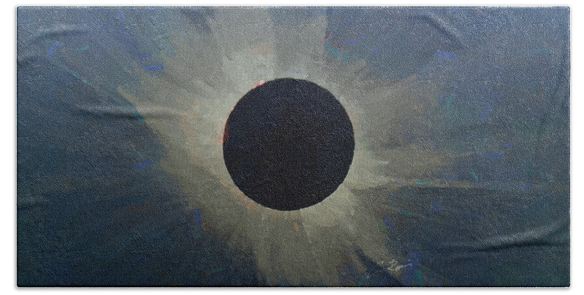 Eclipse Beach Towel featuring the digital art Eclipse 2017 by Charlie Roman