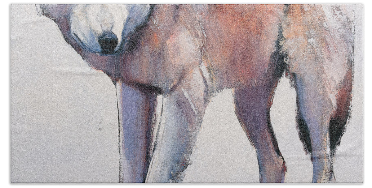 Wolf Beach Towel featuring the painting Edge by Mark Adlington