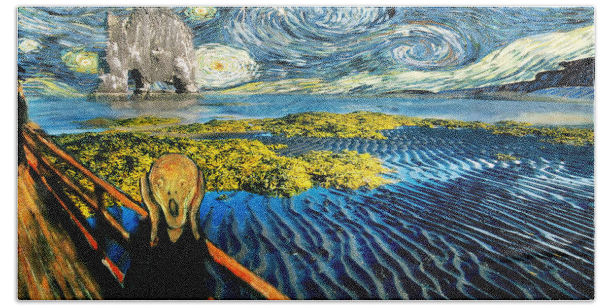 Van Gogh Beach Towel featuring the painting Edvard Meets Vincent Posters by Gravityx9 Designs