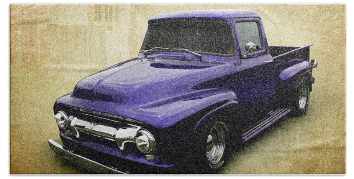 Truck Beach Towel featuring the photograph Ef in Purple by Keith Hawley