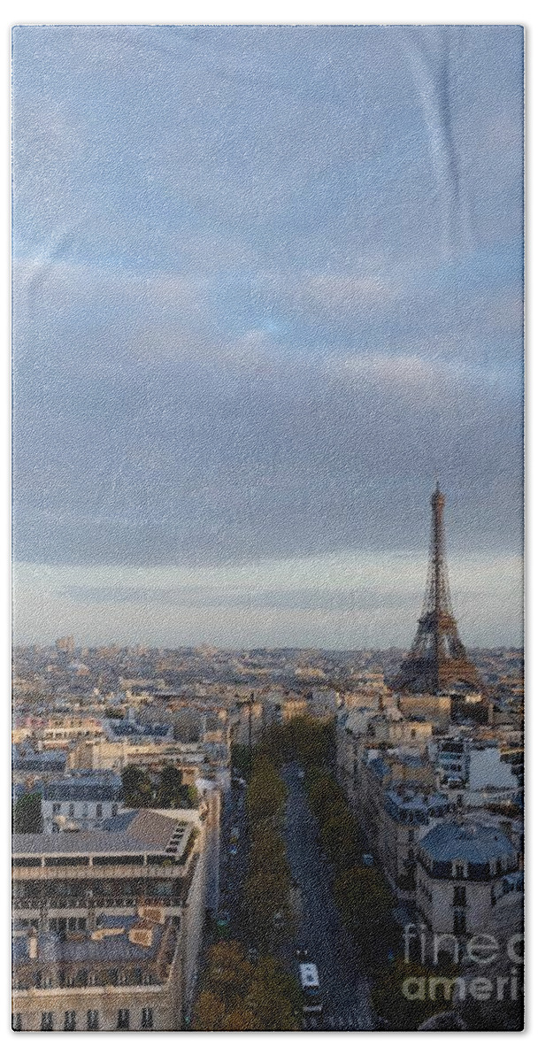 Photo Beach Towel featuring the photograph Eiffel Tower by Mini Arora