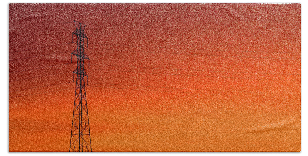 Electrical Beach Towel featuring the photograph Electrical Morn by Todd Klassy