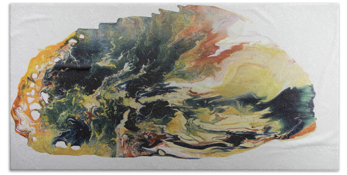 Abstract Beach Towel featuring the painting Elemental 1 by Madeleine Arnett