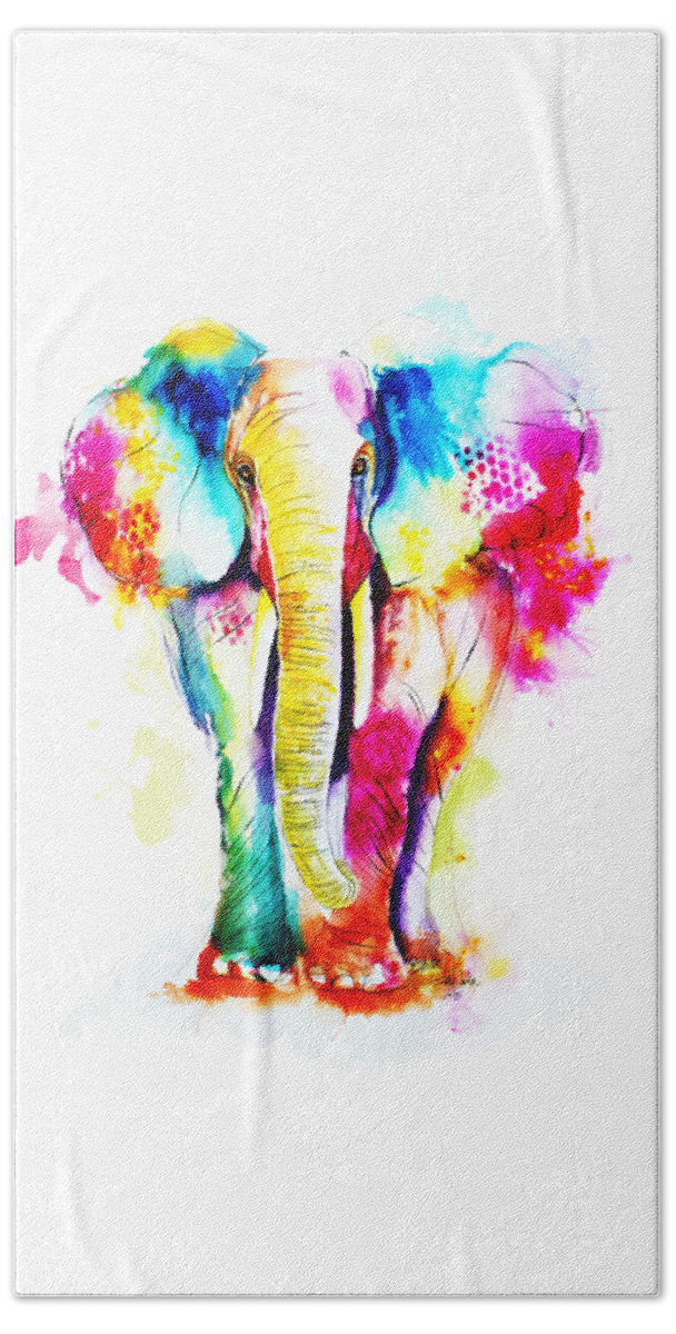 Elephant Beach Towel featuring the painting Elephant by Isabel Salvador