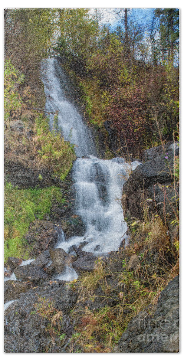2016 Beach Towel featuring the photograph Elk Creek Waterfall Waterscape Art by Kaylyn Franks by Kaylyn Franks