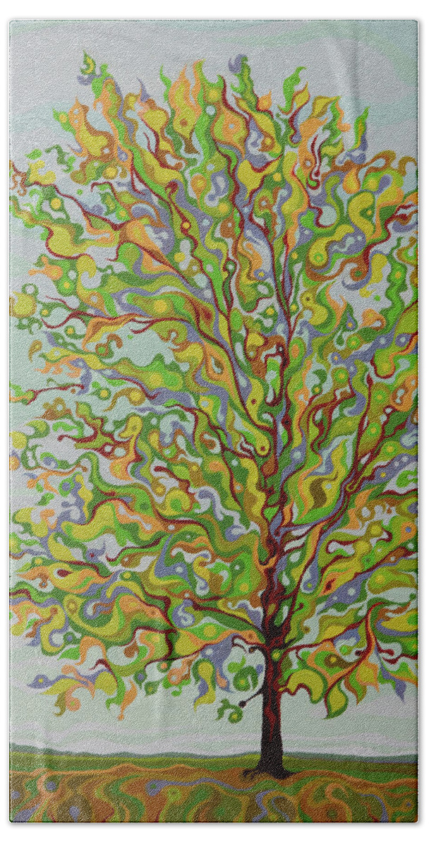 Tree Beach Towel featuring the painting Ellie's Tree by Amy Ferrari