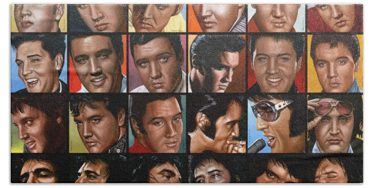 Elvis Beach Sheet featuring the painting Elvis 24 by Rob De Vries