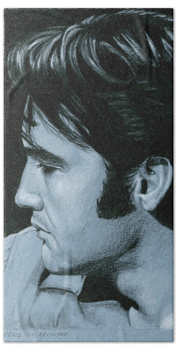 Elvis Beach Towel featuring the drawing Elvis 68 revisited by Rob De Vries