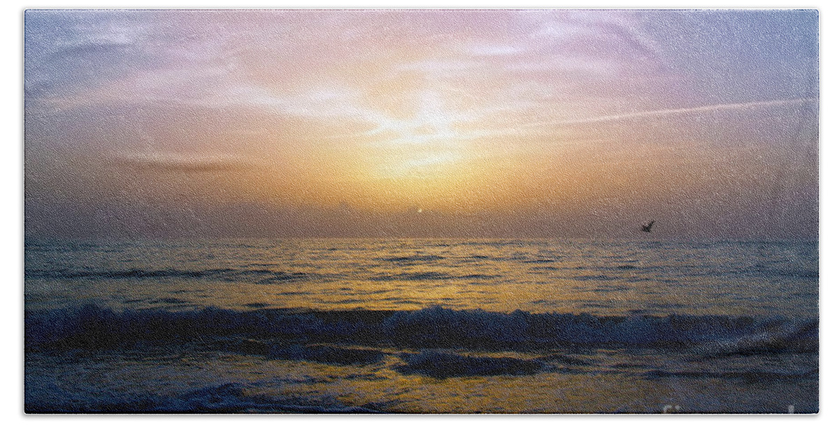 Sunrise Beach Towel featuring the photograph Treasure Coast Florida Tropical Sunrise Seascape B3 by Ricardos Creations