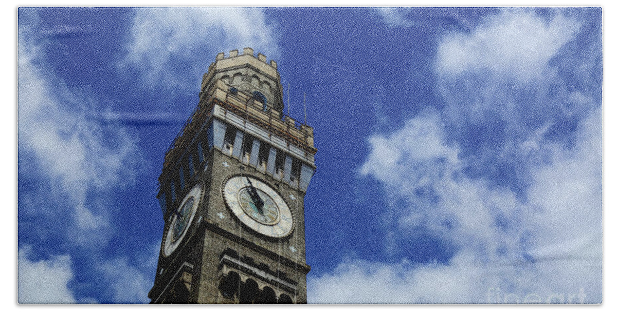 Baltimore Beach Sheet featuring the photograph Emerson Bromo-Seltzer Tower Skyscape Baltimore by James Brunker
