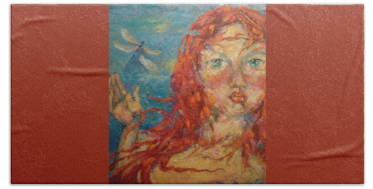  Beach Towel featuring the painting Emily by Heather Roddy