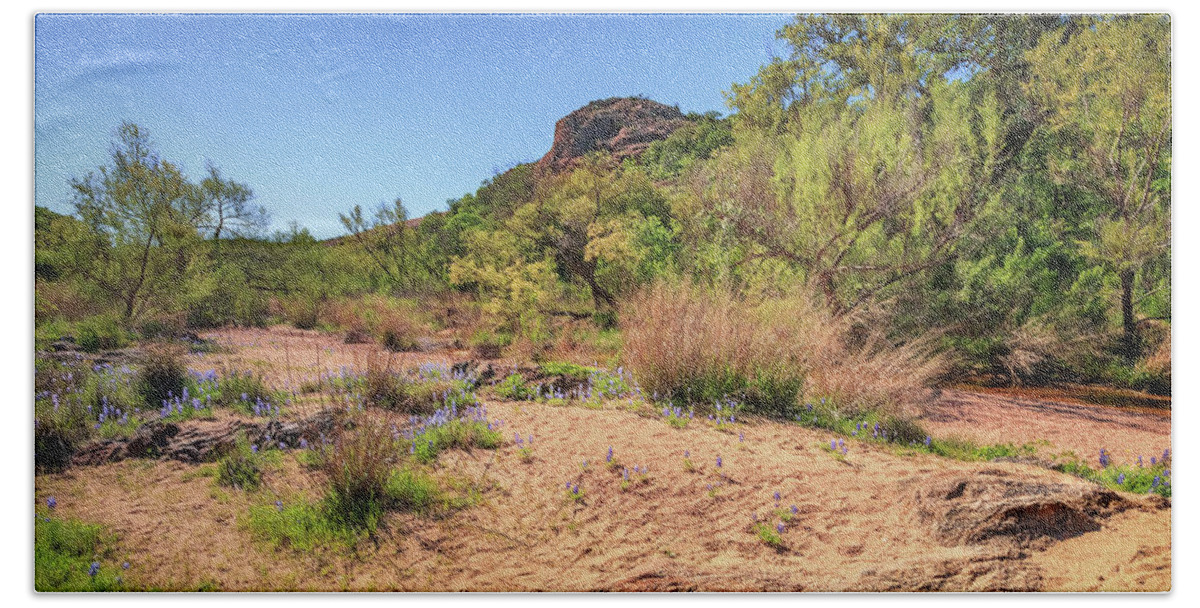 Enchanted Rock State Natural Area Beach Towel featuring the photograph Enchanted Sandy Creek by Sylvia J Zarco
