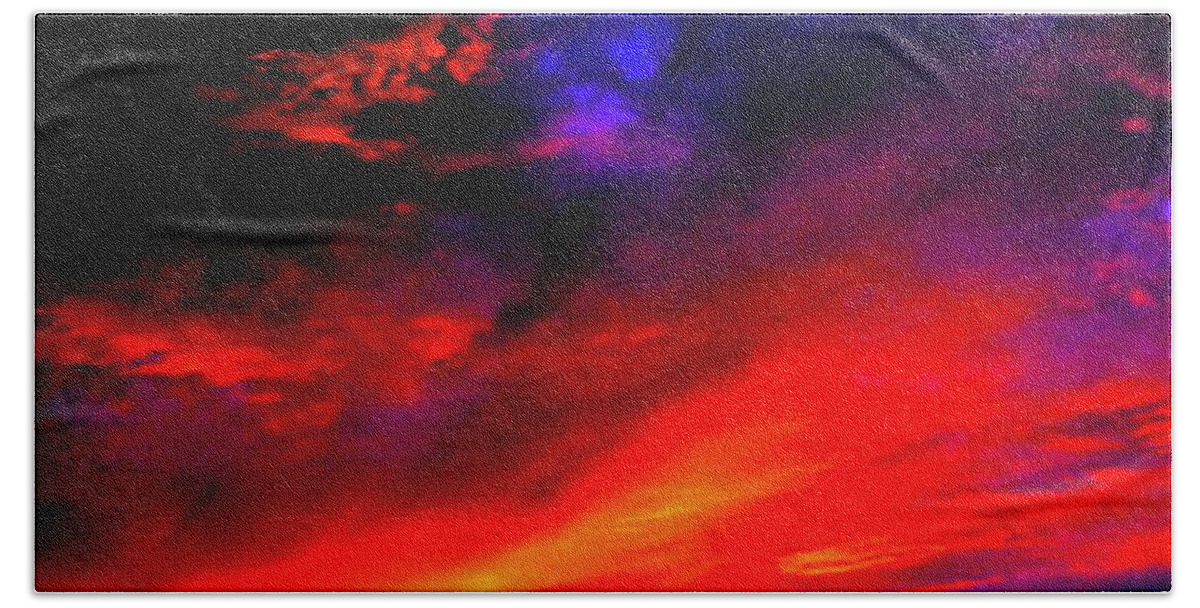 Abstract Beach Towel featuring the photograph End of day by Michael Nowotny