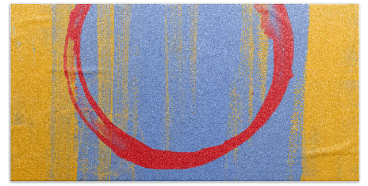 Red Beach Towel featuring the painting Enso by Julie Niemela