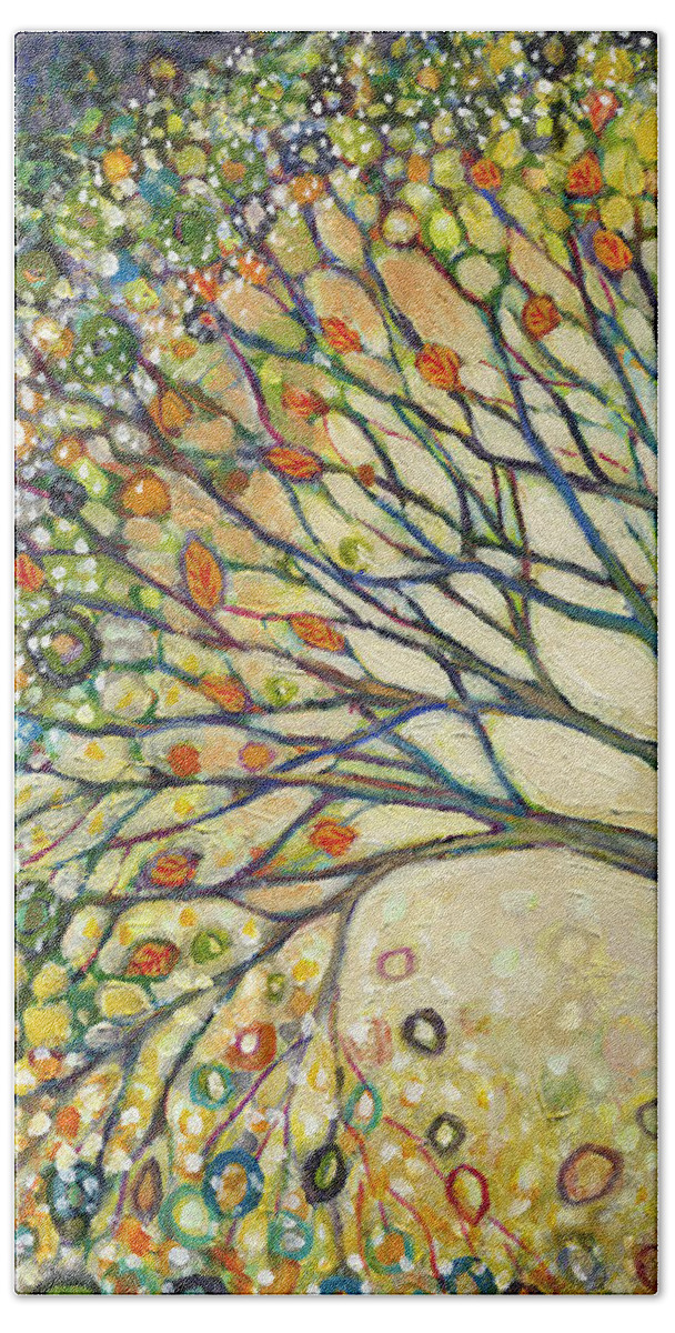 Tree Beach Towel featuring the painting Entwined No 2 by Jennifer Lommers