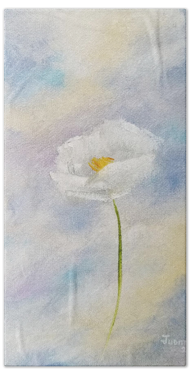 Flower Beach Towel featuring the painting Ethereal Aspirations by Judith Rhue