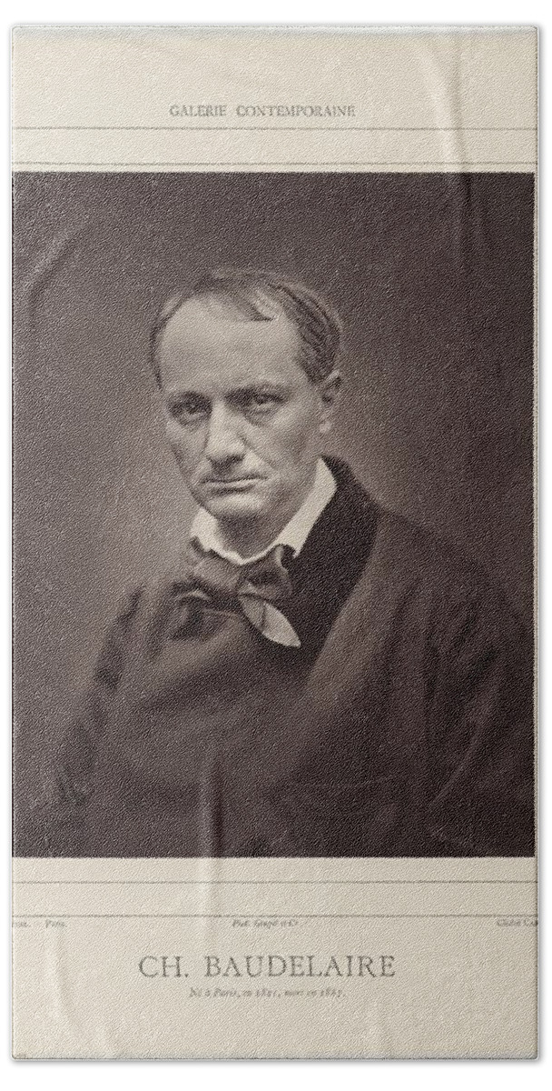 Ch. Baudelaire. Not In Paris In 1821 Beach Towel featuring the painting Etienne Carjat by MotionAge Designs