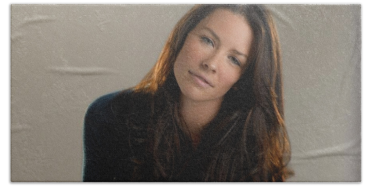 Evangeline Lilly Beach Towel featuring the photograph Evangeline Lilly by Jackie Russo