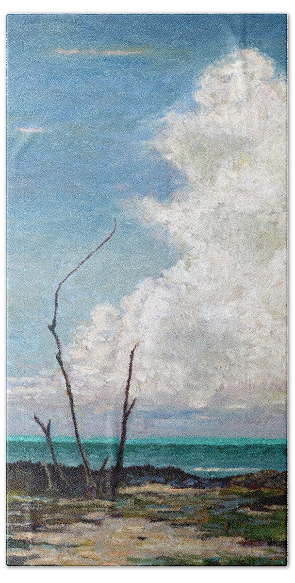 Evening Cloud Beach Towel featuring the painting Evening Cloud by Ritchie Eyma