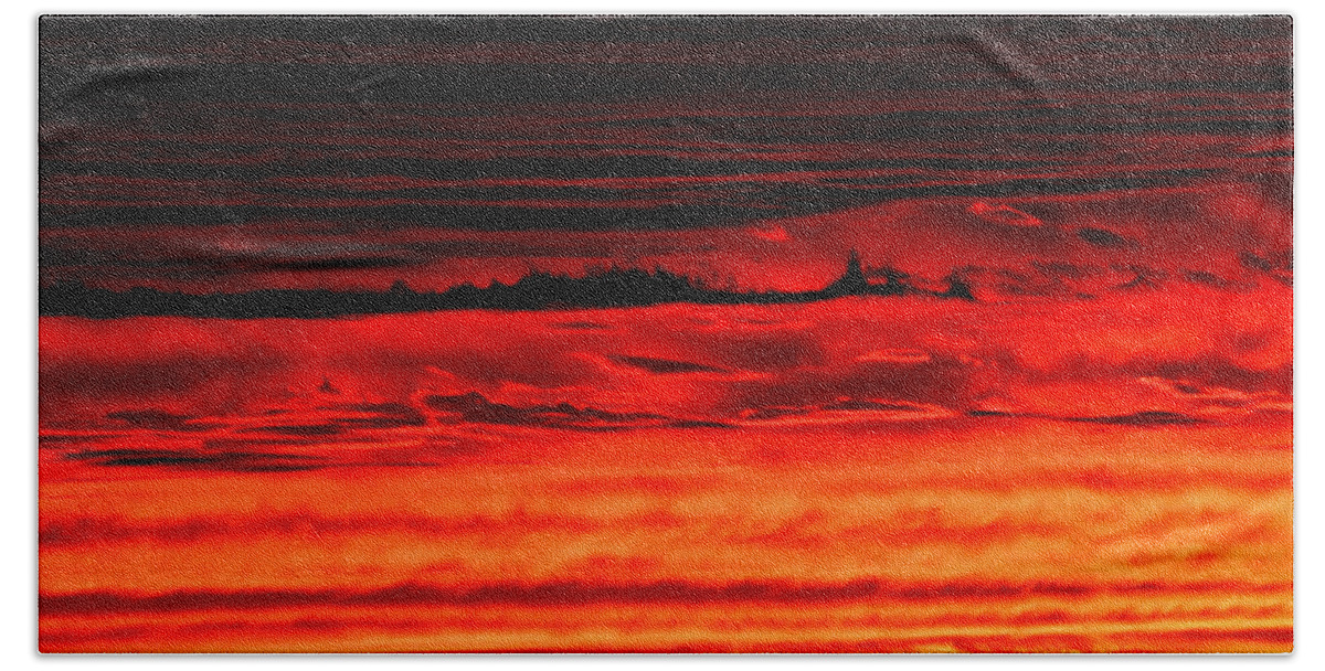 Evening Beach Towel featuring the photograph Evening Clouds by William Selander