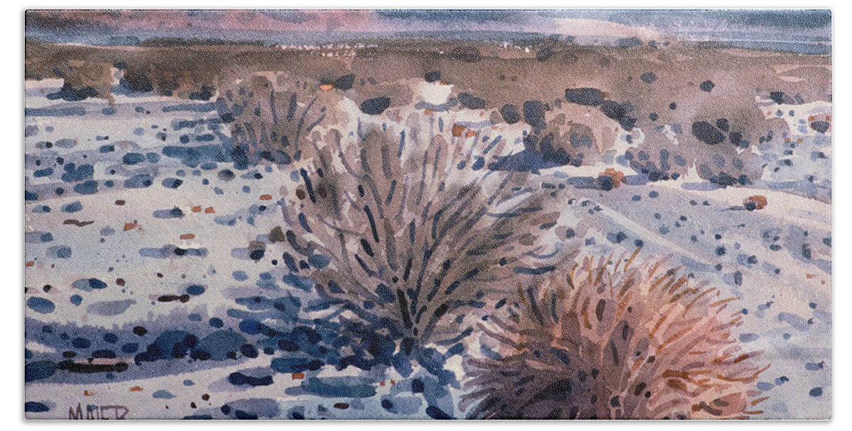 Sage Beach Sheet featuring the painting Evening in Death Valley by Donald Maier