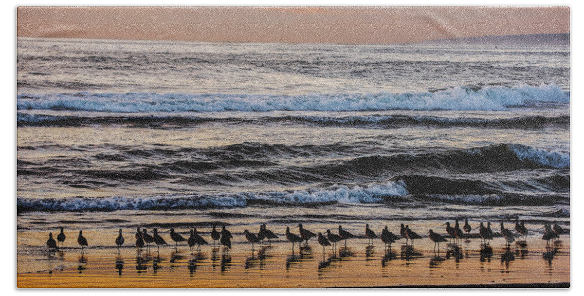 California Central Coast Beach Towel featuring the photograph Evening Stroll by Bill Roberts