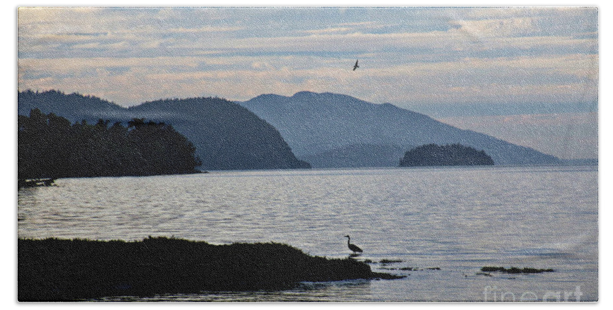 Heron Beach Sheet featuring the photograph Evening in Anacortes by Cheryl Rose