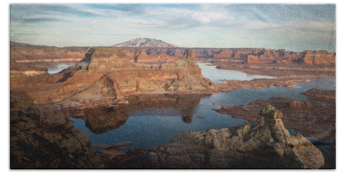 Lake Powell Beach Sheet featuring the photograph Evening View of Lake Powell by James Udall
