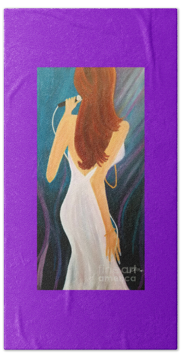 Sing Beach Towel featuring the painting Everybody's Got A Song To Sing by Artist Linda Marie