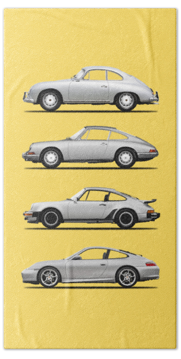 Porsche Beach Towel featuring the photograph Evolution Of The 911 by Mark Rogan