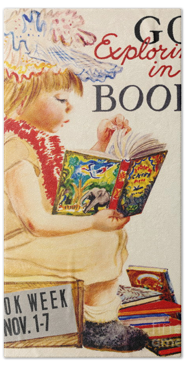Exploring Books 1961 Beach Towel featuring the photograph Exploring Books 1961 by Padre Art