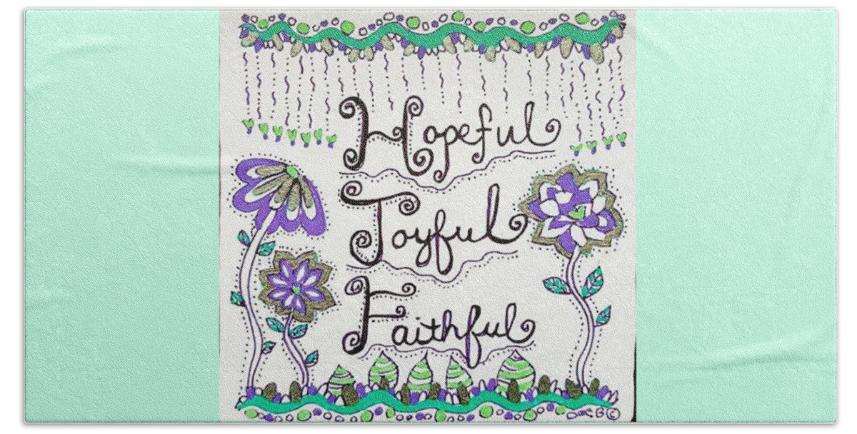 Zentangle Beach Towel featuring the drawing Faithful by Carole Brecht