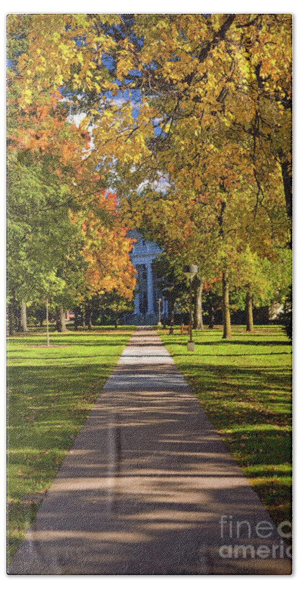 Wisconsin Beach Sheet featuring the photograph Fall Colors at Lawrence University in Appleton, Wisconsin by Sam Antonio