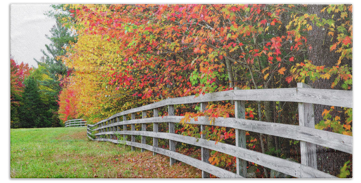 Fall Beach Towel featuring the photograph Fall Fence by Robert Clifford