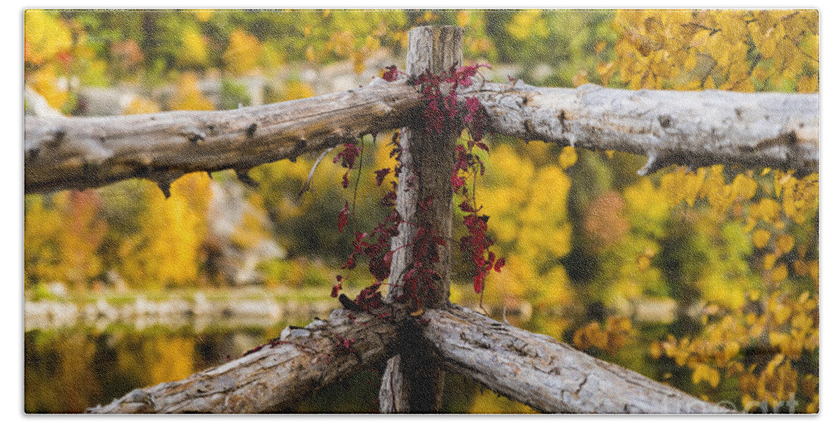 Mohonk Beach Sheet featuring the photograph Fall Fences at Mohonk Mountain by Alissa Beth Photography