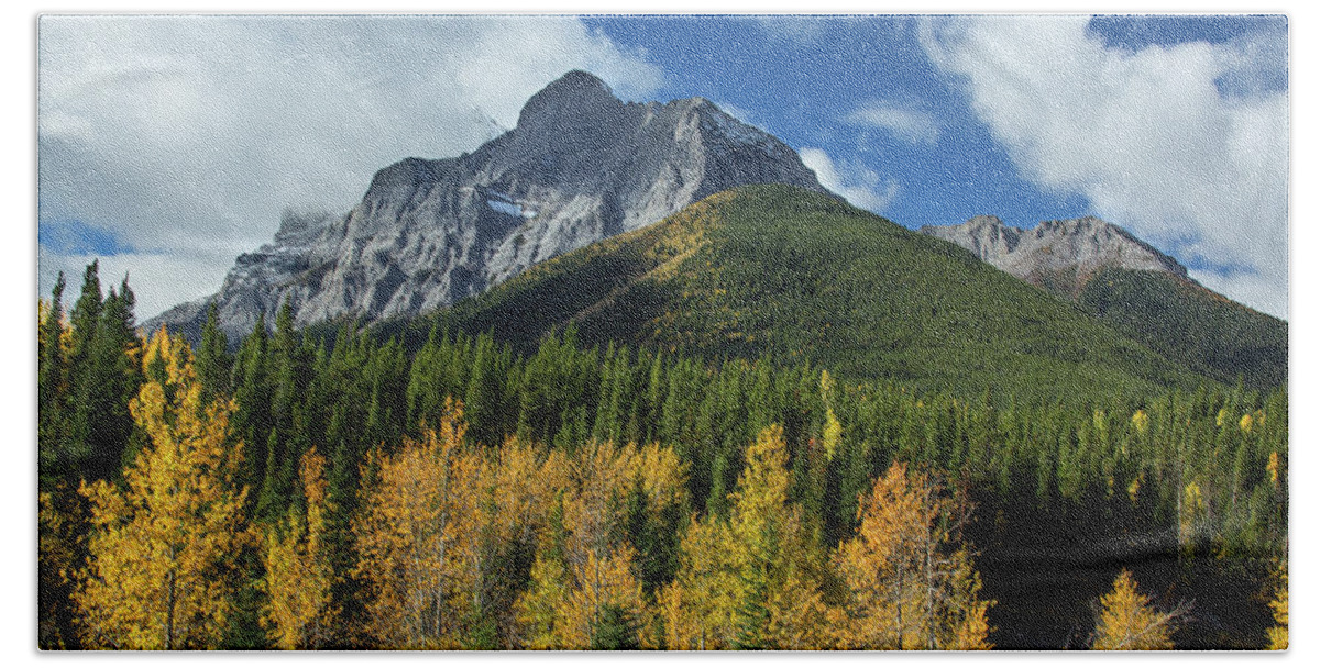 Clouds Beach Sheet featuring the photograph Fall in the Rockies by Celine Pollard