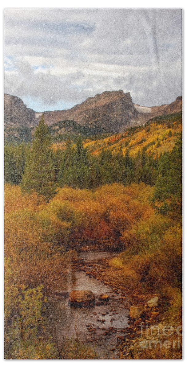 Colorado Beach Towel featuring the photograph Fall on Hallet Peak by Ronda Kimbrow
