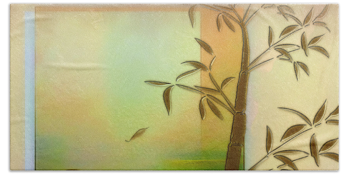 Leaves Beach Towel featuring the digital art Falling Leaves by Nina Bradica