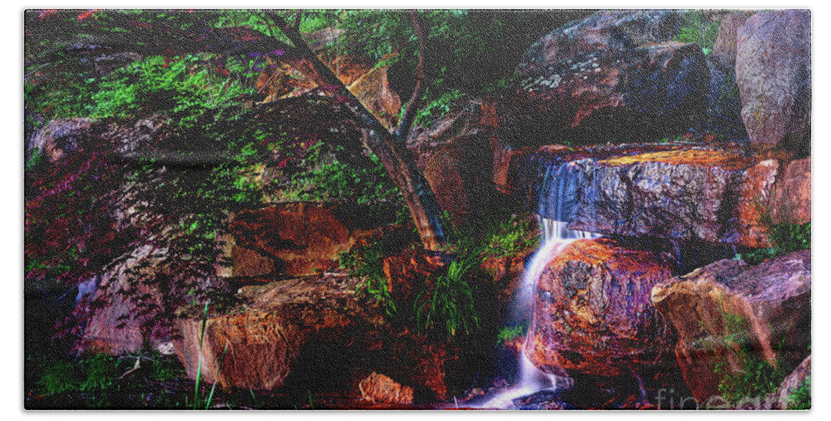 Tamyra Beach Towel featuring the photograph Falling Water at Honor Heights Park by Tamyra Ayles