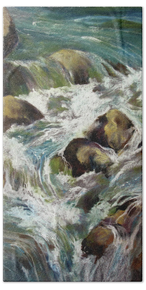Water Beach Towel featuring the painting Falls by Rae Andrews