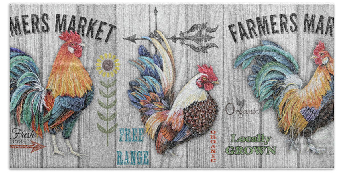 Door Beach Towel featuring the mixed media Farmers Market Mug by Jean Plout