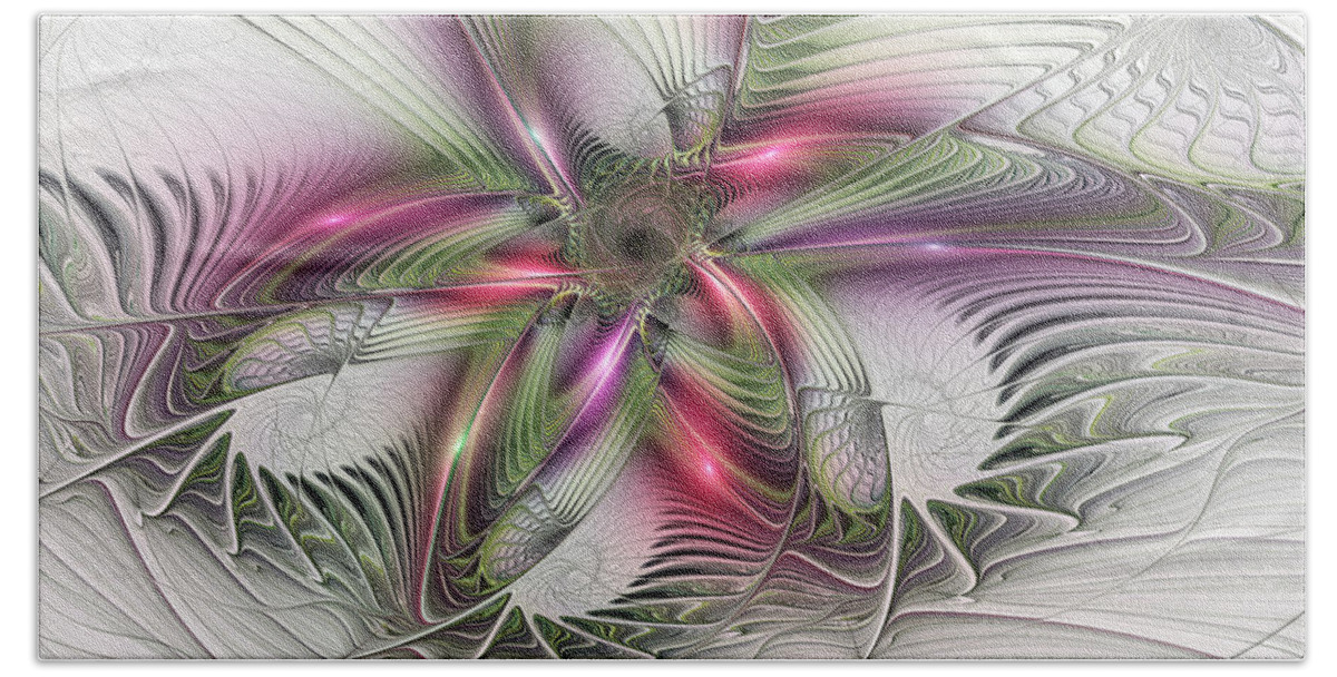 Abstract Beach Towel featuring the digital art Fantasy Abstract by Gabiw Art