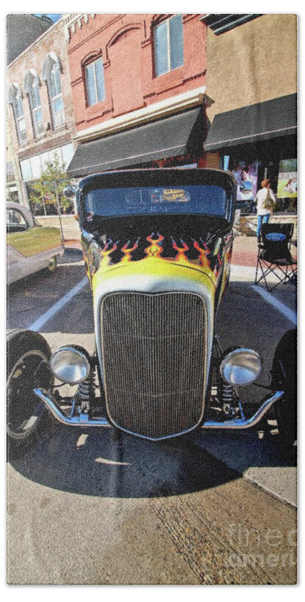 Street Rod Beach Sheet featuring the photograph Fast Flames by Jimmy Ostgard