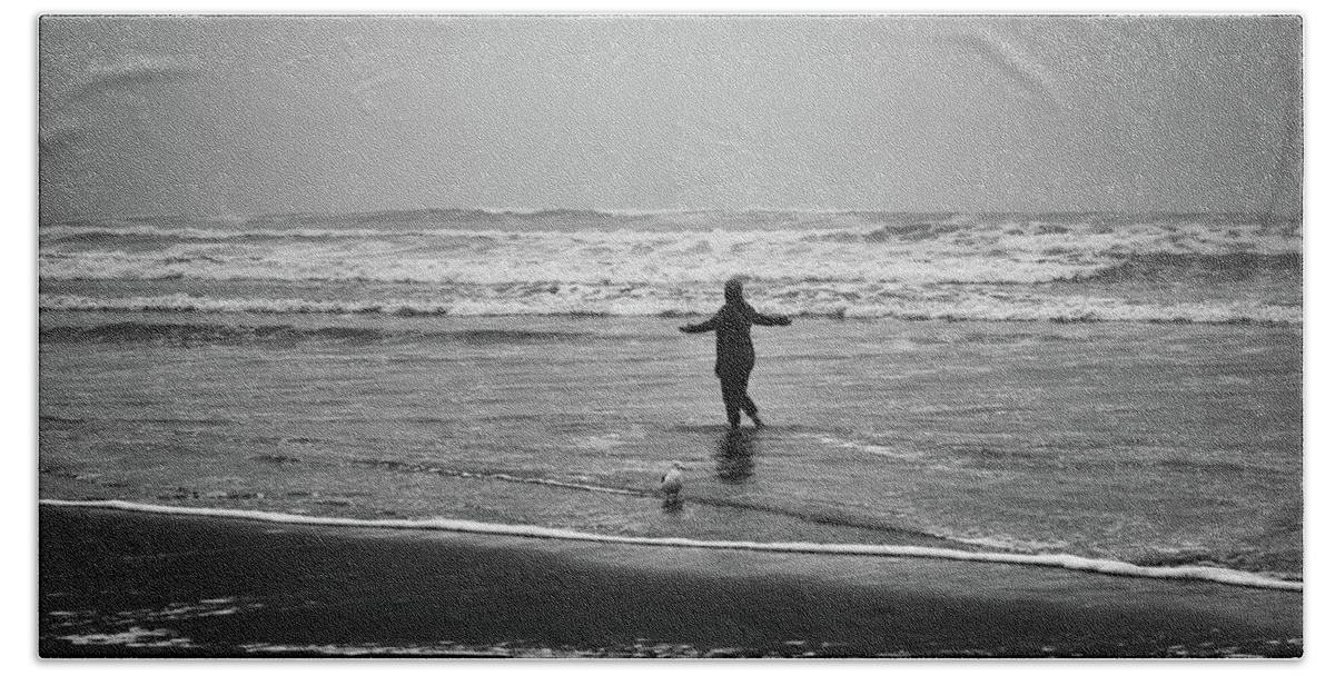 Beaches Beach Sheet featuring the photograph Feeling Her Joy by Steven Clark