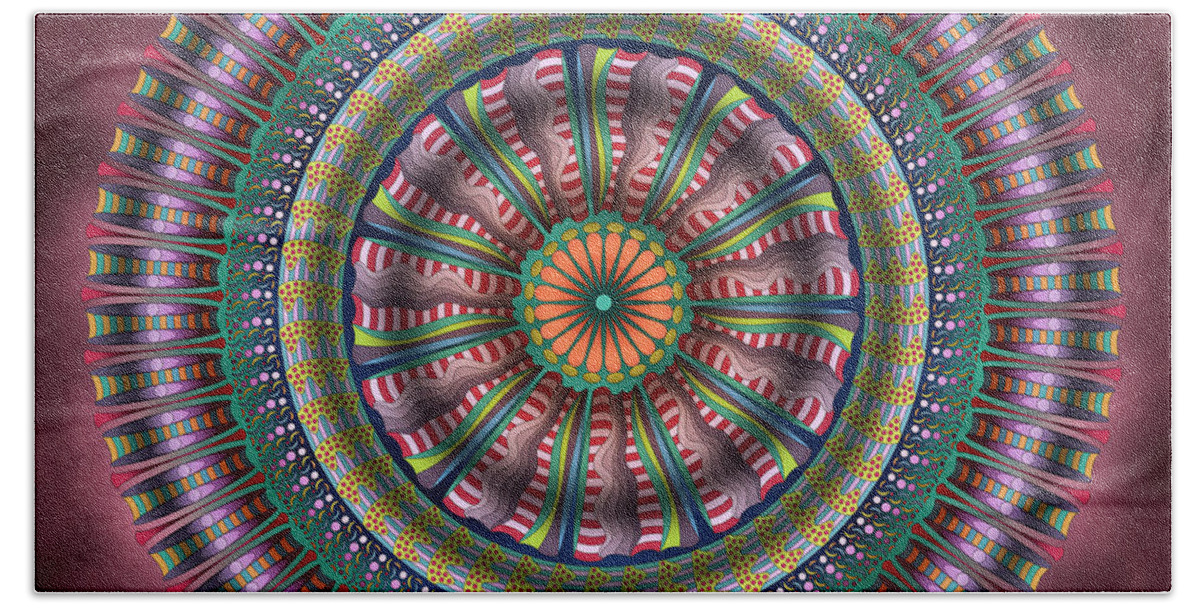Experimental Mandalas Beach Sheet featuring the digital art Ferris Wheel by Becky Titus