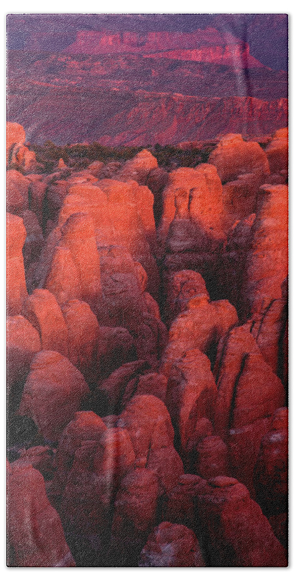Utah Beach Towel featuring the photograph Fiery Furnace by Dustin LeFevre